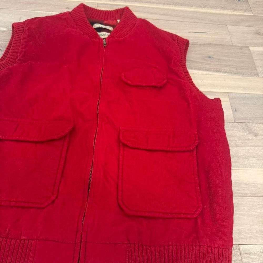 St. John's Bay Red corduroy vest with pockets and zipper, Size XL #cords #gilet - Picture 3 of 7